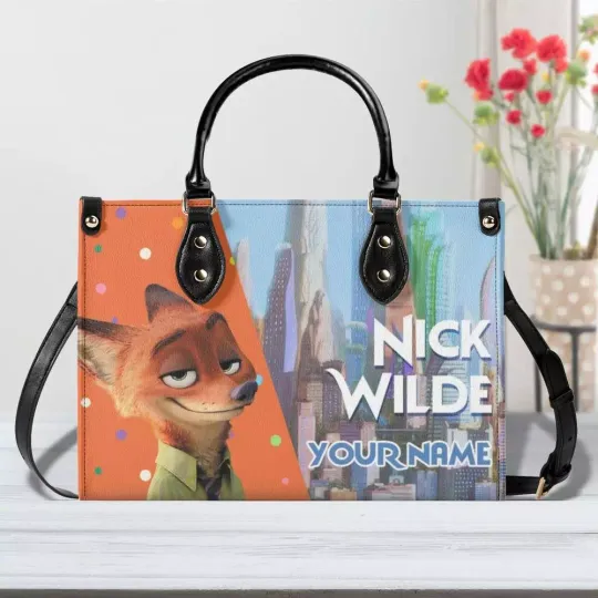 Discover Personalized Zootopia Leather Handbag. Gift for Friends. Gif for Her