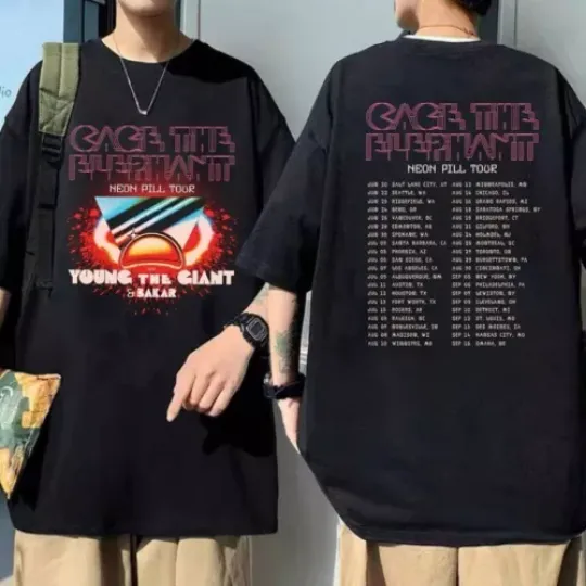 HOT HIT Cage the Elephant - Neon Pill Tour 2024 Shirt