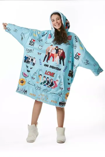 One Direction Blanket Hoodie,Band Fan Gift Oversize Blanket Hoodie