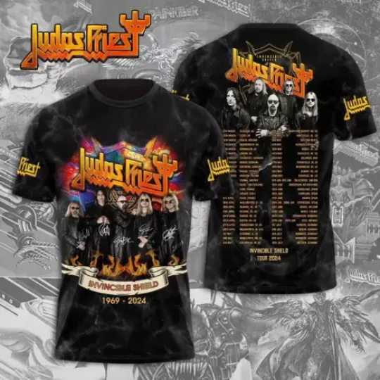 Discover Judas Priest Invincible Shield 2024 Tour Polyester T-Shirt For Men Women