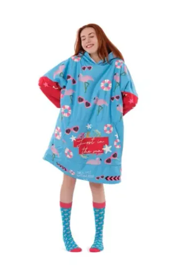 Discover Flamingo Sherpa Blanket Hoodie, Flamingo Oversize Blanket Hoodie