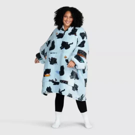 Discover Black Cat Oversized Blanket Hoodie One Size