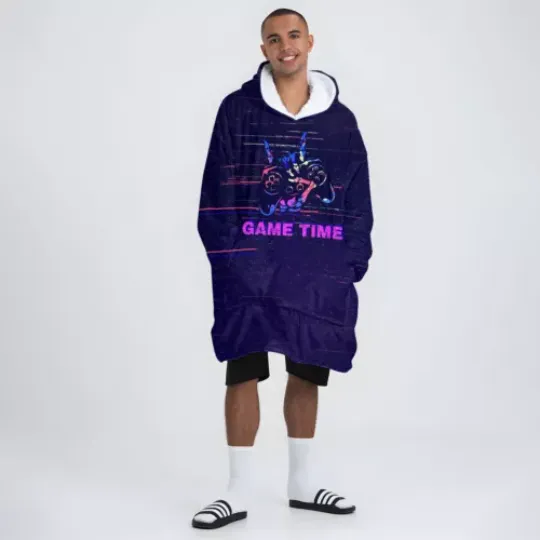 Discover Game Time Oversized Blanket Hoodie, Game Lovers Gift  One Size