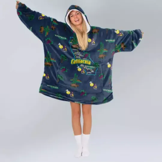 Discover California USA Oversized Blanket Hoodie One Size