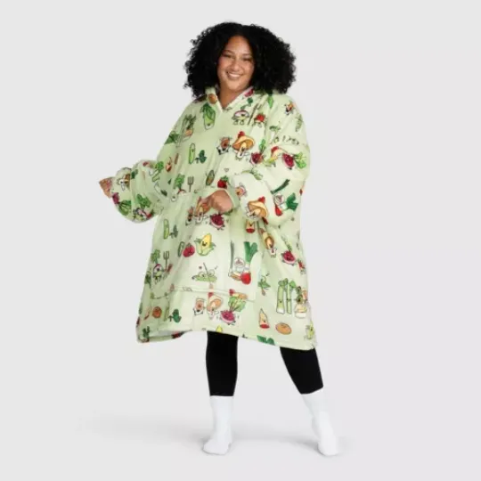 Discover Fruit &amp Veg Oversized Blanket Hoodie One Size