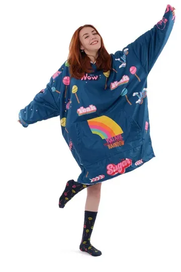 Discover Candy Lover Sherpa Blanket Hoodie, Candy Fan Lover Oversize Blanket Hoodie