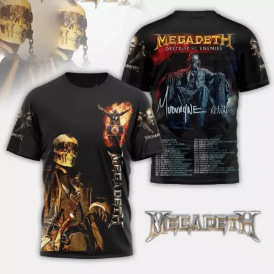 Discover Megadeth Rock Band Announces Destroy All Enemies US Tour 2024 Unisex T-shirt