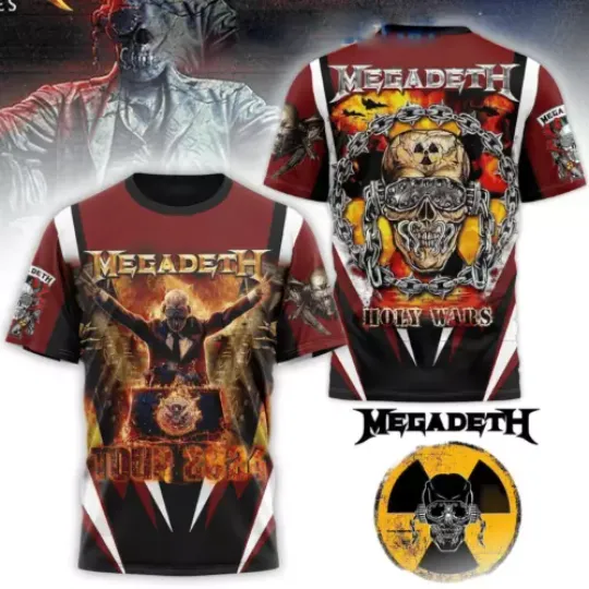 Discover Megadeth Holy Wars Tour 2024 T-Shirts  Megadeth Rock Band Unisex T-shirt