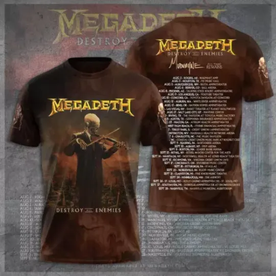 Discover Megadeth Announces Destroy Destruction All Enemies Tour 2024 T-Shirt Men Women