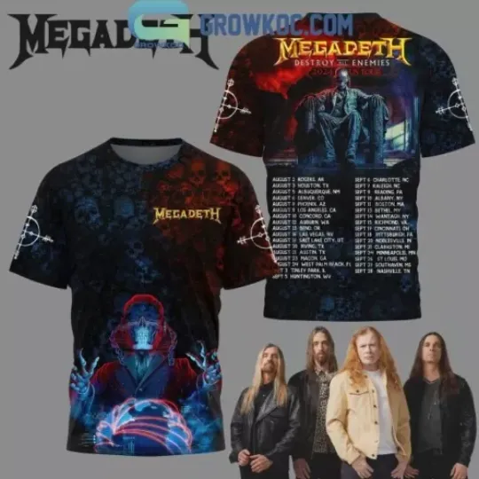 Discover Megadeth Destroy Enemies 2024 US Tour T Shirt