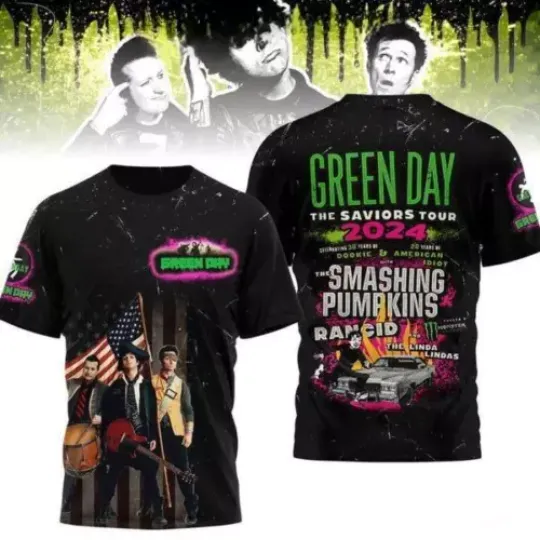 Green Day The Saviors Tour With Rancid 2024 T-Shirt