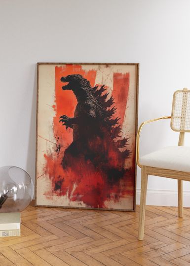 god zilla Poster, Horror and Action Themed Film Print | Movie Posters | Bedroom Decor and Gifts