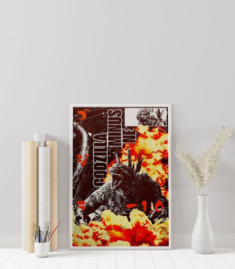 Discover god zilla Movie Poster - god zilla Minus One Poster - Minimalist Movie Poster - Vintage Retro Art Print - Custom Poster - Wall Art Print, Gift