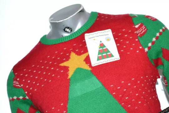 Discover 36609 Ugly Christmas Sweater Beer Pong Christmas Tree Size Small Mens NEW