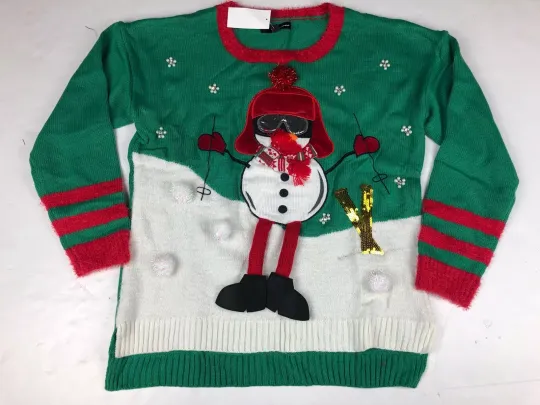 Discover 33 Degrees Ugly Christmas Penguin Sweater Holiday NWT Medium