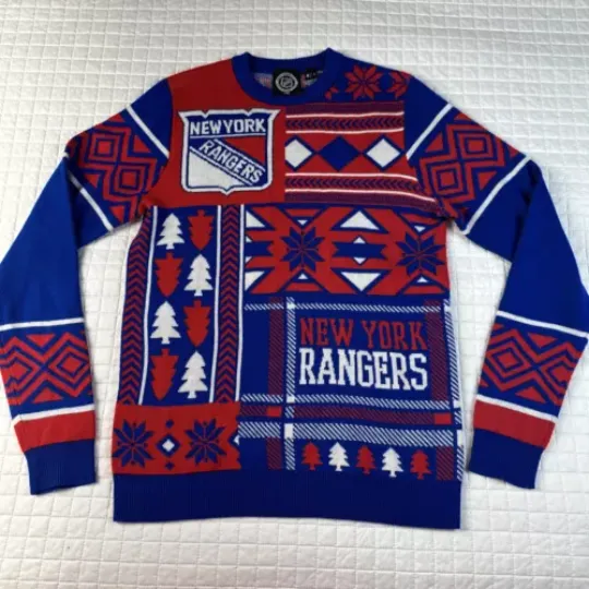 Discover Nwot New York Rangers NY NHL Ugly Christmas sweater crewneck Mens Small S