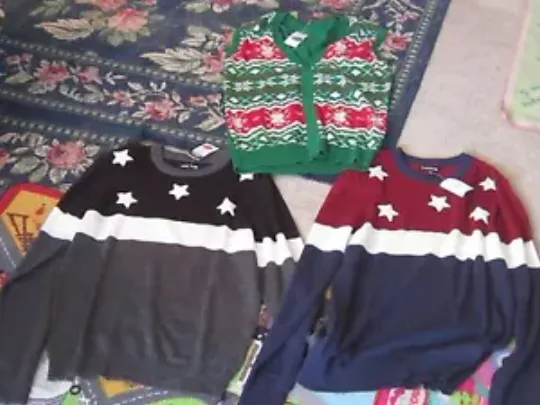 Discover NWT Mens Ugly Christmas Sweater Vest or Fourth of July Flag Sweater M L