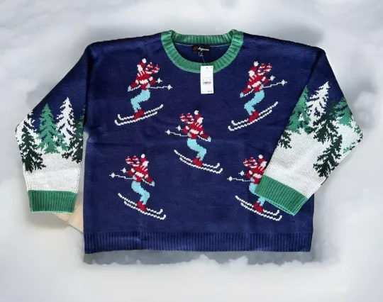 Discover 33 Degrees Heavyweight L/S Knit Ugly Christmas Ski Sweater Sz: 3X NWT $32.99