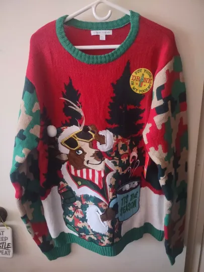 Discover NWT Mens Camo Ugly Christmas Sweater Size XXL