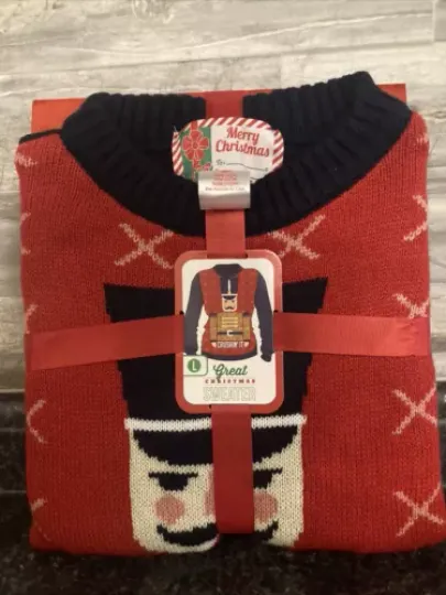 Nutcracker Long Sleeve Pullover Knit Ugly Christmas Sweater Size L