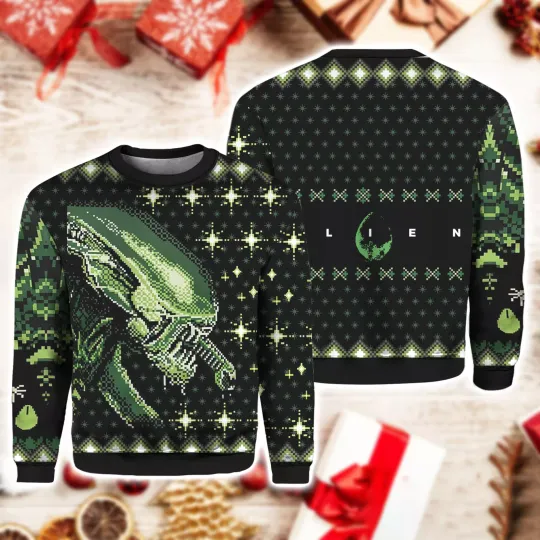 Discover NEW! Xenomorph Alien Ugly Christmas Sweater , Xmas Sweater, Christmas Gift S-5XL