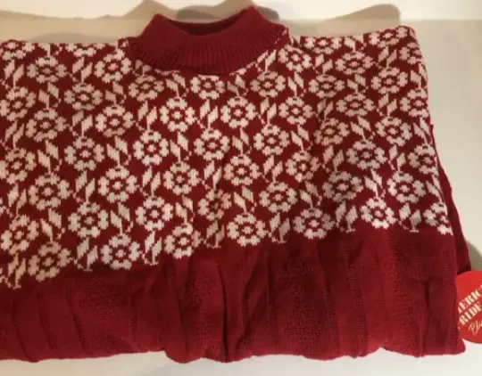 Vintage Snowflakes Ugly Christmas Sweater American Pride Red 22W Sh1