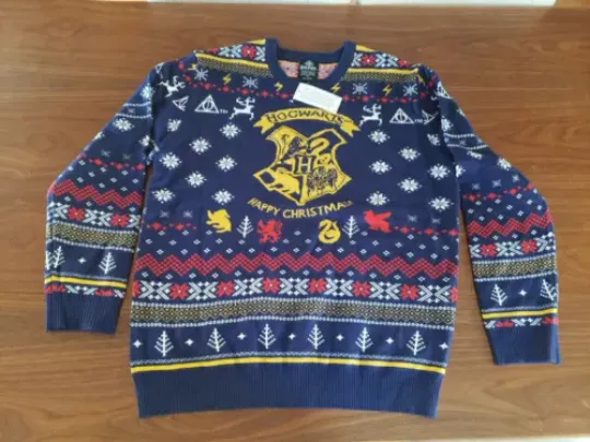 NWT Hogwarts Harry Potter Ugly Christmas Holiday Sweater size L