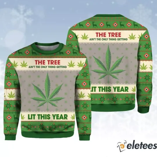 Discover Hobby New Lit This Year Weed Ugly Christmas Sweater CVA7QTA7