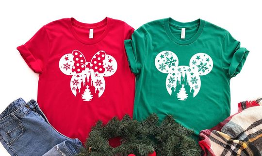 Disney Christmas Shirts, Matching Disney Shirts, Minnie Mickey Head Christmas Shirt, Family Christmas