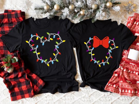 Discover Disney Christmas Lights Shirts, Mickey and Minie Christmas Shirts, Christmas Squad,  Disney Christmas Crew, Disney Girls Trip, Disney Family
