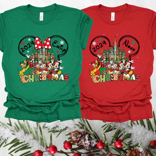 Discover Custom Disney Christmas Shirt, Mickey Minnie Christmas Shirts,Matching Disney Christmas Family Shirt , Disney Christmas Trip Shirt