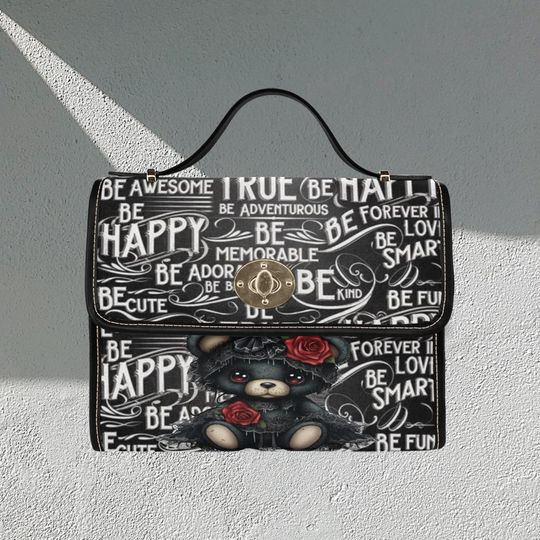 Discover Be Happy Lock bag (black shoulder strap, black edging)