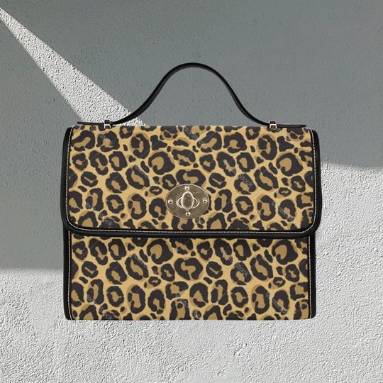 Discover Leopard Lock bag (black shoulder strap, black edging)
