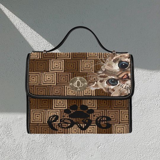 Discover Cat love Lock bag (black shoulder strap, black edging)