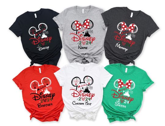 Discover Disney 2024 Christmas Shirt, Custom Disney Family Christmas Shirt, Mickey Minnie Christmas Tees, Christmas Family Shirt, Disneyland Chrismas