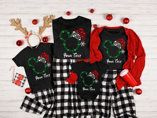 Discover Customized Disney Christmas Shirts, Mickey and Minnie Christmas Shirts, Family Holiday Pajamas, Christmas Group Shirt, Disney Christmas Tee