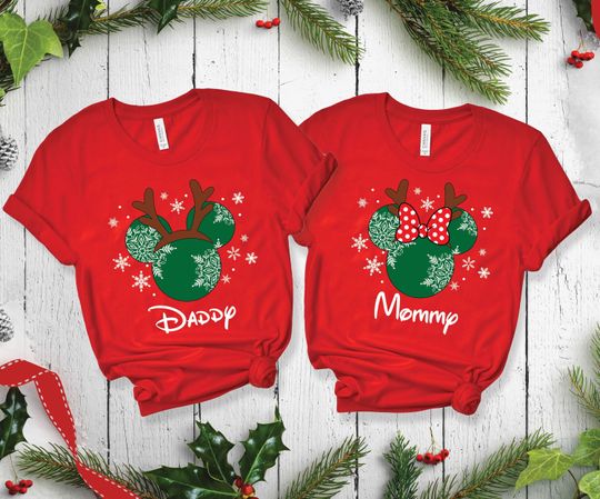 Discover Matching Mickey Minnie Christmas Shirts, Christmas Couple Shirt, Mickey Family Christmas, Soft Comfy Disney Christmas Tee, Mickey Mouse Xmas