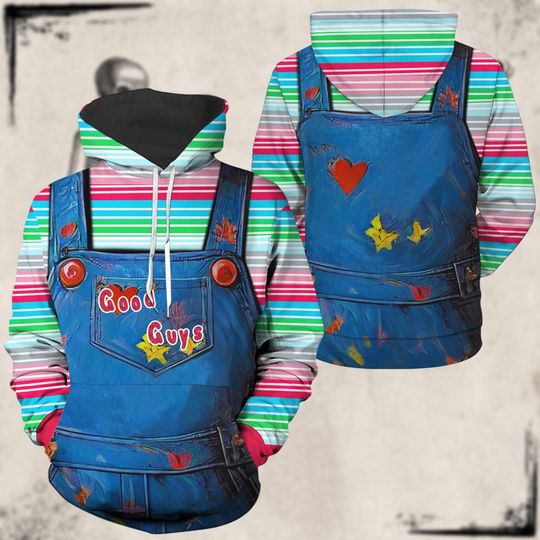 Halloween Chucky 3D Hoodie, Horror Character , Chucky Child's Play Unisex Shirt, Spooky Movie Tee, Scary Killers Character