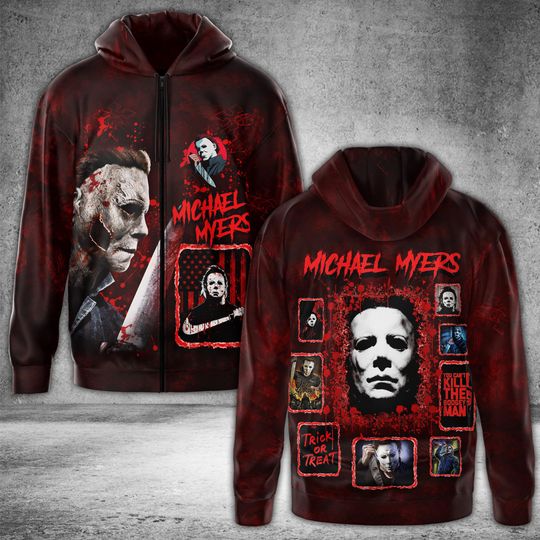 Discover Michael Myers Halloween Zip Hoodie, Horror Character Unisex Hoodie, Spooky Movie T-Shirt, Just The Tip I Promise, Halloween Hoodie Men