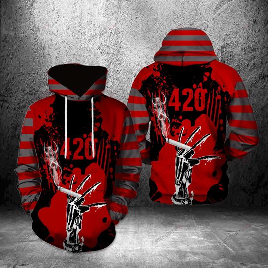 Freddy Krueger 420 Hoodie, Horror Characters Shirt, Spooky Movie , Nightmare On Elm Street Tee, Freddy Krueger Halloween