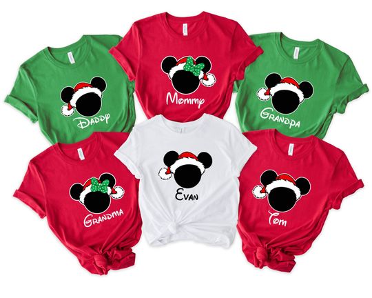 Discover Santa Hat Christmas T-shirt, Christmas Family T-Shirt, Matching Christmas Family Shirt, Disney Family Shirt, Christmas Family Vacation Shirt
