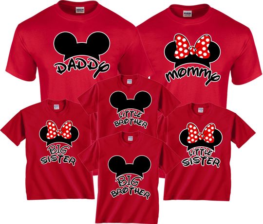 Discover Family MOM DAD Mickey & Minnie Disney Family Vacation Custom Shirts