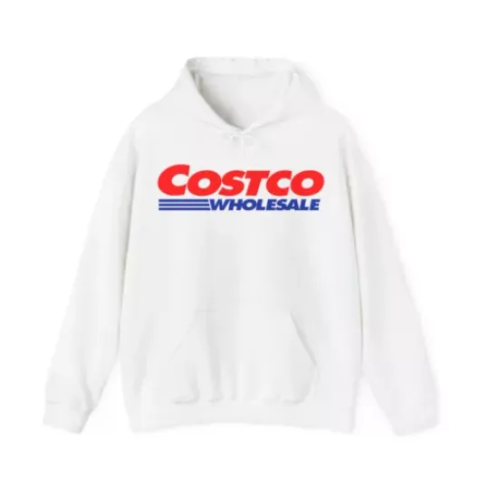 Discover Costco White Hoodie Pullover