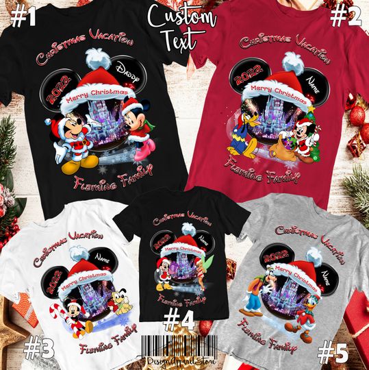 Discover Merry Christmas Vacation 2022 Family Christmas Shirts  Christmas Family DisneyWorld Trip T-Shirts Mickey Mouse Minnie Mouse Christmas Shirt