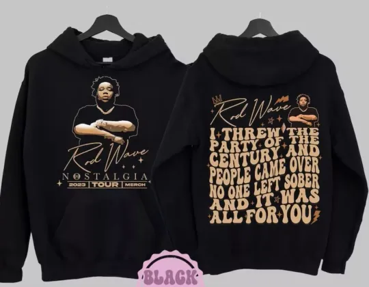 Retro Lyrics Rod Wave Nostalgia Tour 2 Side Hoodie, Rod Wave Bootleg Shirt Fans
