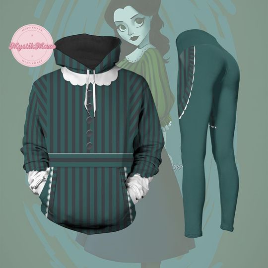 Discover Halloween Haunted Mansion Maid Cosplay Hoodie Legging, Hitchhiking Ghosts Costume, Horror Movie Shirt, Trick Or Treat, Disney Fan Gift