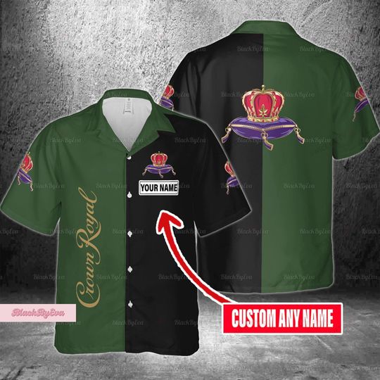Crown Royal Hawaii Shirt, Crown Royal Button Shirt, Personalized Name Shirt, Crown Royal Whisky Shirt, Button Down Shirt, Summer Shirt