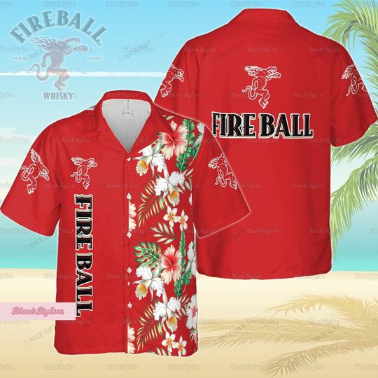 Discover Fireball Shirt, Fireball Hawaii Shirt, Fireball Button Shirt, Cinnamon Whiskey Shirt, Fireball Whisky Summer Shirt, Button Down Shirt