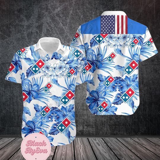 Discover Domino Pizza Shirt, Domino Hawaii Shirt, Pizza Button Shirt, Domino Pizza Summer Shirt, Domino Shirt, Button Down Shirt, Beach Shirt