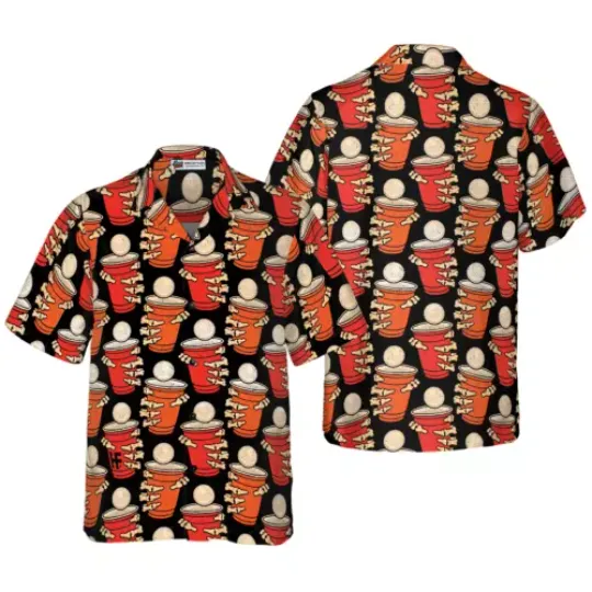 Discover Beer Pong Halloween Party Hawaiian Shirt Aloha Shirt For Men and Women